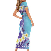 No Story Should End Too Soon Suicide Awareness Family Matching Short Sleeve Bodycon Dress and Hawaiian Shirt Purple And Teal Polynesian Ribbon LT14 - Polynesian Pride