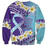 No Story Should End Too Soon Suicide Awareness Sweatshirt Purple And Teal Polynesian Ribbon LT14 - Polynesian Pride