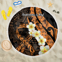 Liver Cancer Awareness Month Beach Blanket Awareness Is Key Orange Polynesian Ribbon LT14 One Size 150cm Orange - Polynesian Pride