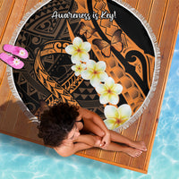 Liver Cancer Awareness Month Beach Blanket Awareness Is Key Orange Polynesian Ribbon LT14 - Polynesian Pride