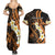 Liver Cancer Awareness Month Couples Matching Summer Maxi Dress and Hawaiian Shirt Awareness Is Key Orange Polynesian Ribbon