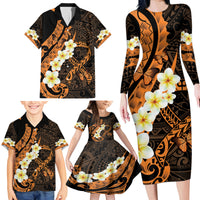Liver Cancer Awareness Month Family Matching Long Sleeve Bodycon Dress and Hawaiian Shirt Awareness Is Key Orange Polynesian Ribbon LT14 - Polynesian Pride