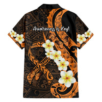 Liver Cancer Awareness Month Family Matching Long Sleeve Bodycon Dress and Hawaiian Shirt Awareness Is Key Orange Polynesian Ribbon LT14 - Polynesian Pride