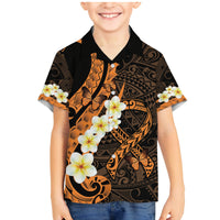 Liver Cancer Awareness Month Family Matching Mermaid Dress and Hawaiian Shirt Awareness Is Key Orange Polynesian Ribbon LT14 Son's Shirt Orange - Polynesian Pride