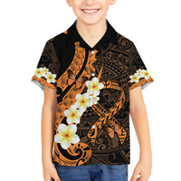Liver Cancer Awareness Month Family Matching Off Shoulder Maxi Dress and Hawaiian Shirt Awareness Is Key Orange Polynesian Ribbon LT14 Son's Shirt Orange - Polynesian Pride