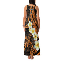 Liver Cancer Awareness Month Family Matching Tank Maxi Dress and Hawaiian Shirt Awareness Is Key Orange Polynesian Ribbon LT14 - Polynesian Pride