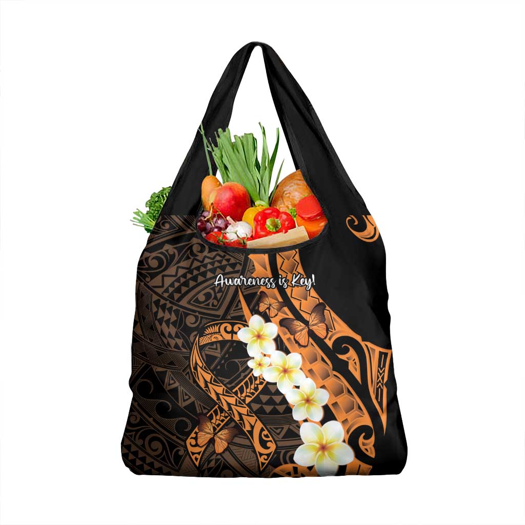 Liver Cancer Awareness Month Grocery Bag Awareness Is Key Orange Polynesian Ribbon LT14 1-pack One Size Orange - Polynesian Pride