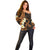 Liver Cancer Awareness Month Off Shoulder Sweater Awareness Is Key Orange Polynesian Ribbon