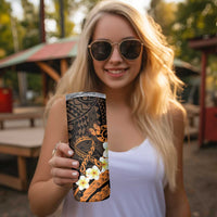 Liver Cancer Awareness Month Skinny Tumbler Awareness Is Key Orange Polynesian Ribbon LT14 - Polynesian Pride