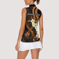 Liver Cancer Awareness Month Women Sleeveless Polo Shirt Awareness Is Key Orange Polynesian Ribbon LT14 - Polynesian Pride