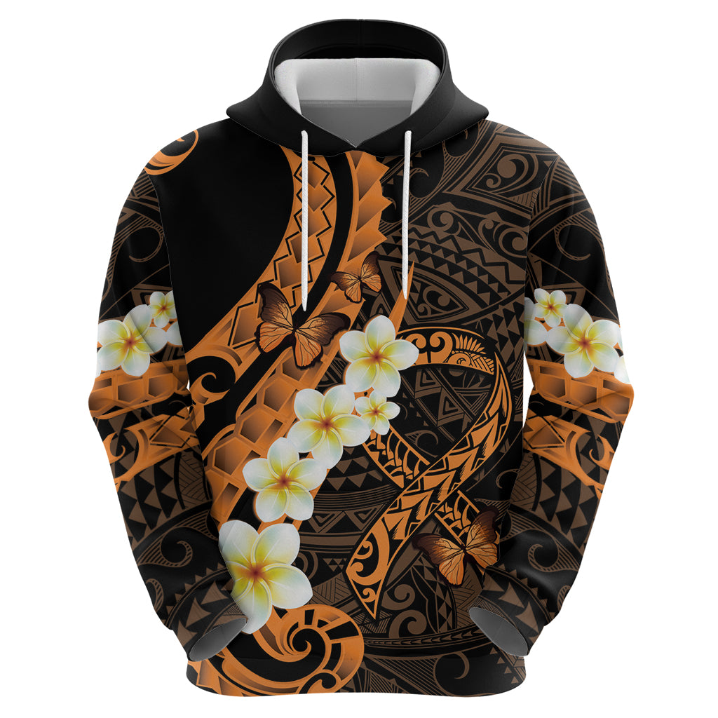 Liver Cancer Awareness Month Zip Hoodie Awareness Is Key Orange Polynesian Ribbon