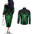ADHD Awareness Month You Matter Couples Matching Off The Shoulder Long Sleeve Dress and Long Sleeve Button Shirt Green Polynesian Ribbon