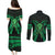 ADHD Awareness Month You Matter Couples Matching Puletasi and Long Sleeve Button Shirt Green Polynesian Ribbon