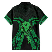 ADHD Awareness Month You Matter Family Matching Off Shoulder Maxi Dress and Hawaiian Shirt Green Polynesian Ribbon LT14 - Polynesian Pride