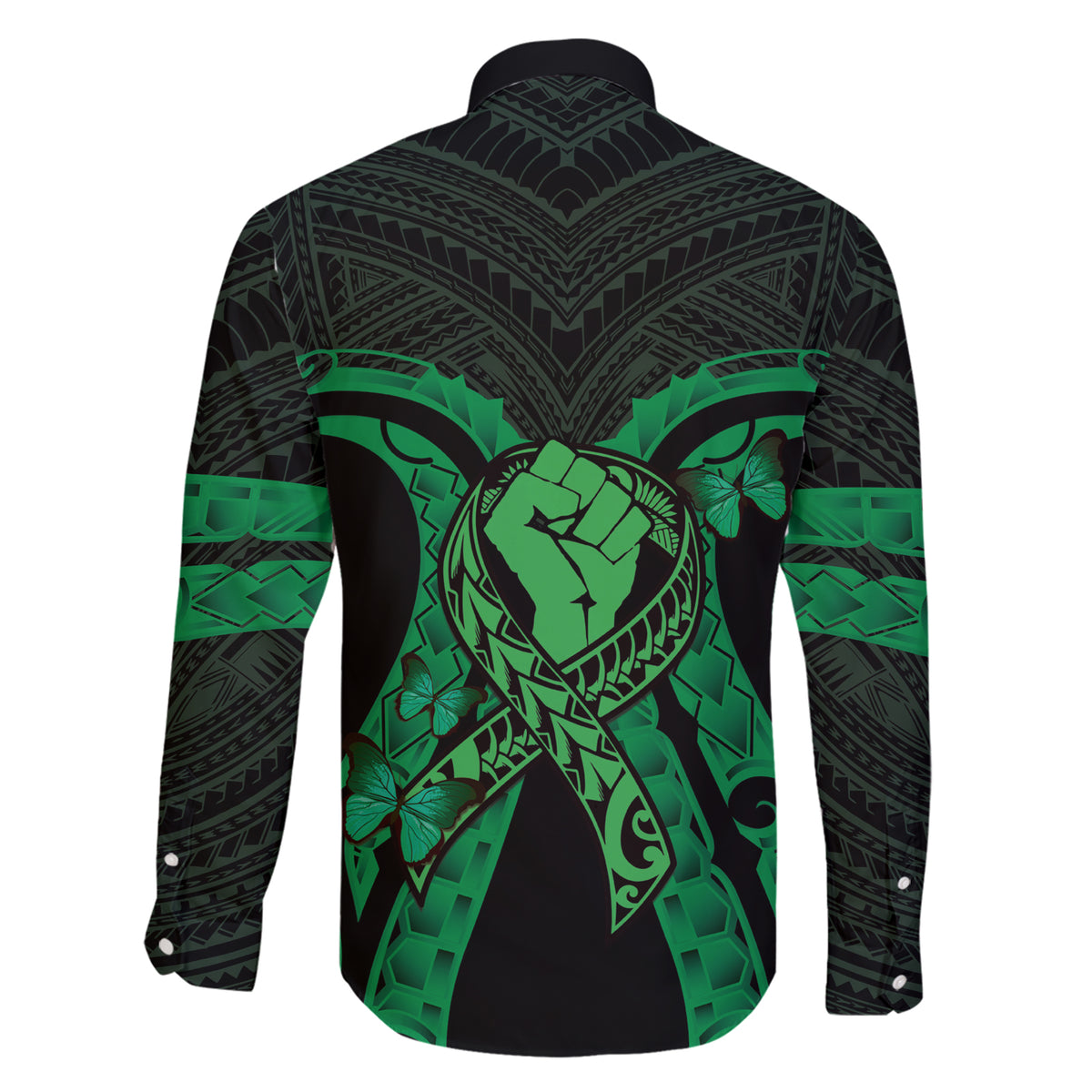 ADHD Awareness Month You Matter Family Matching Short Sleeve Bodycon Dress and Hawaiian Shirt Green Polynesian Ribbon LT14 - Polynesian Pride
