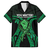 ADHD Awareness Month You Matter Family Matching Tank Maxi Dress and Hawaiian Shirt Green Polynesian Ribbon LT14 Dad's Shirt - Short Sleeve Green - Polynesian Pride