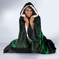 ADHD Awareness Month You Matter Hooded Blanket Green Polynesian Ribbon LT14 - Polynesian Pride