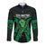 ADHD Awareness Month You Matter Long Sleeve Button Shirt Green Polynesian Ribbon