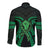 ADHD Awareness Month You Matter Long Sleeve Button Shirt Green Polynesian Ribbon