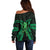 ADHD Awareness Month You Matter Off Shoulder Sweater Green Polynesian Ribbon