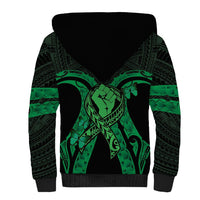 ADHD Awareness Month You Matter Sherpa Hoodie Green Polynesian Ribbon LT14 - Polynesian Pride