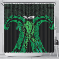 ADHD Awareness Month You Matter Shower Curtain Green Polynesian Ribbon LT14 - Polynesian Pride