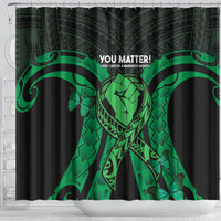 ADHD Awareness Month You Matter Shower Curtain Green Polynesian Ribbon LT14 - Polynesian Pride
