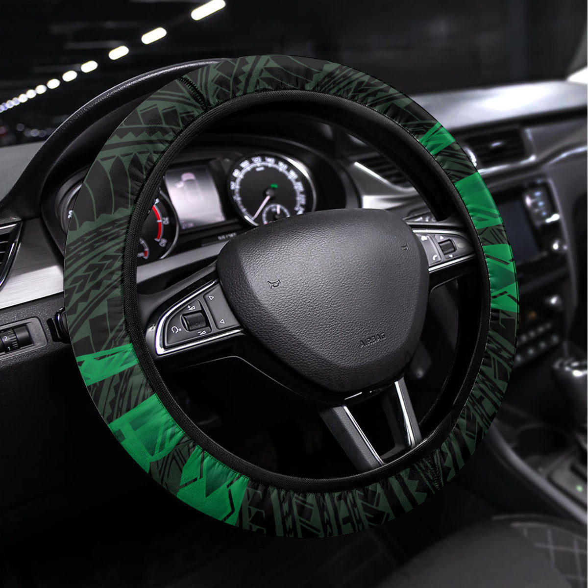 ADHD Awareness Month You Matter Steering Wheel Cover Green Polynesian Ribbon LT14 Universal Fit Green - Polynesian Pride