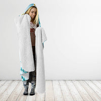 Turquoise Hawaii Shark Tattoo Hooded Blanket Frangipani With Polynesian Pastel Version
