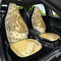 Gold Hawaii Shark Tattoo Car Seat Cover Frangipani With Polynesian Pastel Version LT14 One Size Gold - Polynesian Pride