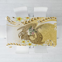 Gold Hawaii Shark Tattoo Tablecloth Frangipani With Polynesian Pastel Version
