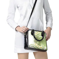 Green Hawaii Shark Tattoo Shoulder Handbag Frangipani With Polynesian Pastel Version