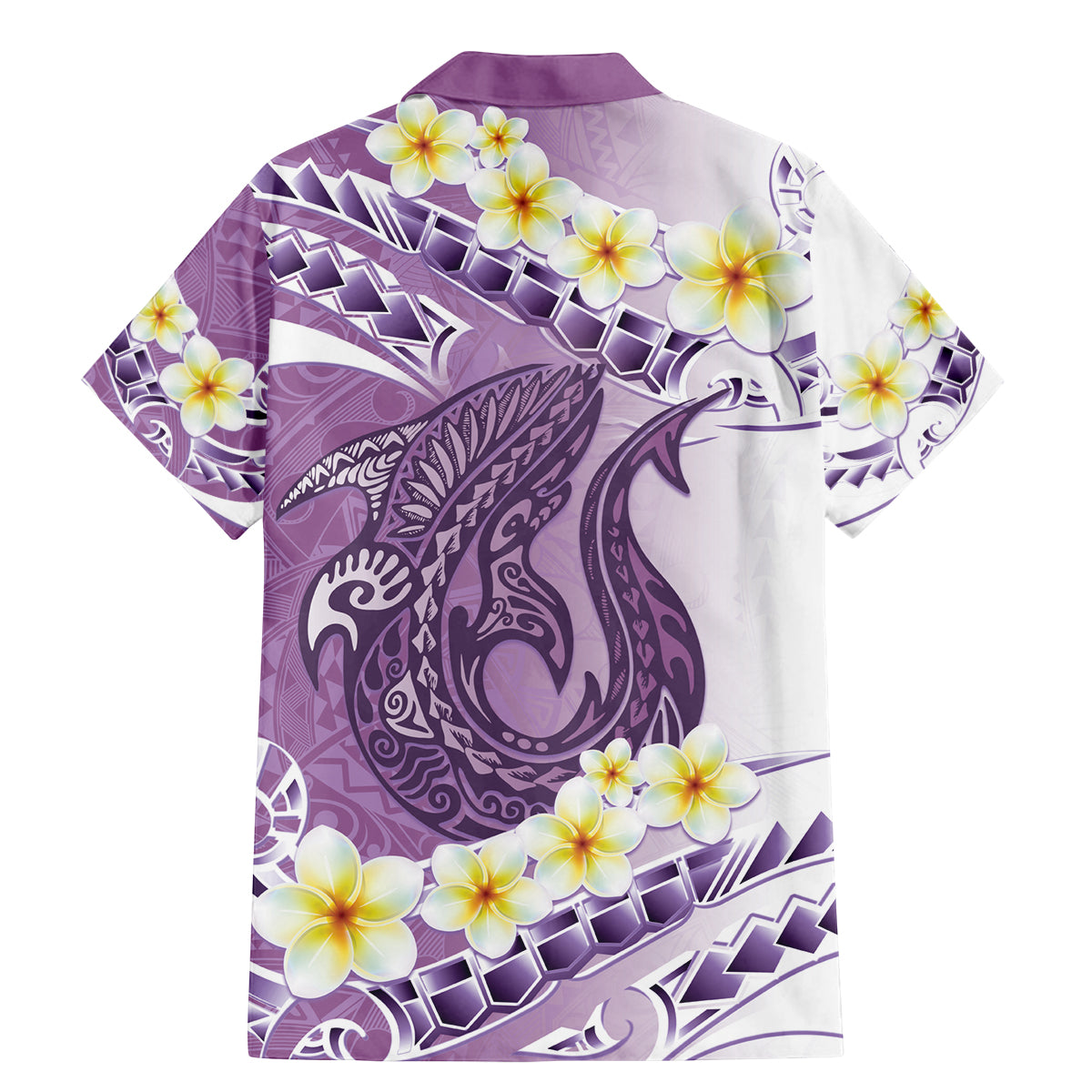 Purple Hawaii Shark Tattoo Family Matching Mermaid Dress and Hawaiian Shirt Frangipani With Polynesian Pastel Version LT14 - Polynesian Pride