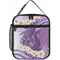 Purple Hawaii Shark Tattoo Lunch Bag Frangipani With Polynesian Pastel Version LT14 10.2 × 8.3 × 4.3 inch Purple - Polynesian Pride