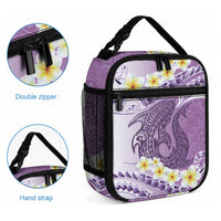 Purple Hawaii Shark Tattoo Lunch Bag Frangipani With Polynesian Pastel Version LT14 - Polynesian Pride