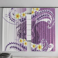 Purple Hawaii Shark Tattoo Window Curtain Frangipani With Polynesian Pastel Version