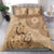 Brown Bula Fiji Bedding Set Fijian Dance Fan Tapa Cloth Pattern