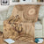 Brown Bula Fiji Blanket Fijian Dance Fan Tapa Cloth Pattern