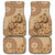 Brown Bula Fiji Car Mats Fijian Dance Fan Tapa Cloth Pattern
