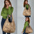 Brown Bula Fiji Grocery Bag Fijian Dance Fan Tapa Cloth Pattern