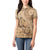 Brown Bula Fiji Women Polo Shirt Fijian Dance Fan Tapa Cloth Pattern