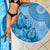 Blue Bula Fiji Beach Blanket Fijian Dance Fan Tapa Cloth Pattern