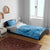 Blue Bula Fiji Bedding Set Fijian Dance Fan Tapa Cloth Pattern