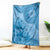 Blue Bula Fiji Blanket Fijian Dance Fan Tapa Cloth Pattern