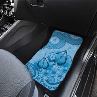 Blue Bula Fiji Car Mats Fijian Dance Fan Tapa Cloth Pattern