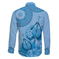 Blue Bula Fiji Family Matching Mermaid Dress and Hawaiian Shirt Fijian Dance Fan Tapa Cloth Pattern LT14 - Polynesian Pride