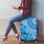 Blue Bula Fiji Luggage Cover Fijian Dance Fan Tapa Cloth Pattern