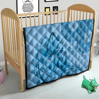 Blue Bula Fiji Quilt Fijian Dance Fan Tapa Cloth Pattern