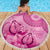 Pink Bula Fiji Beach Blanket Fijian Dance Fan Tapa Cloth Pattern