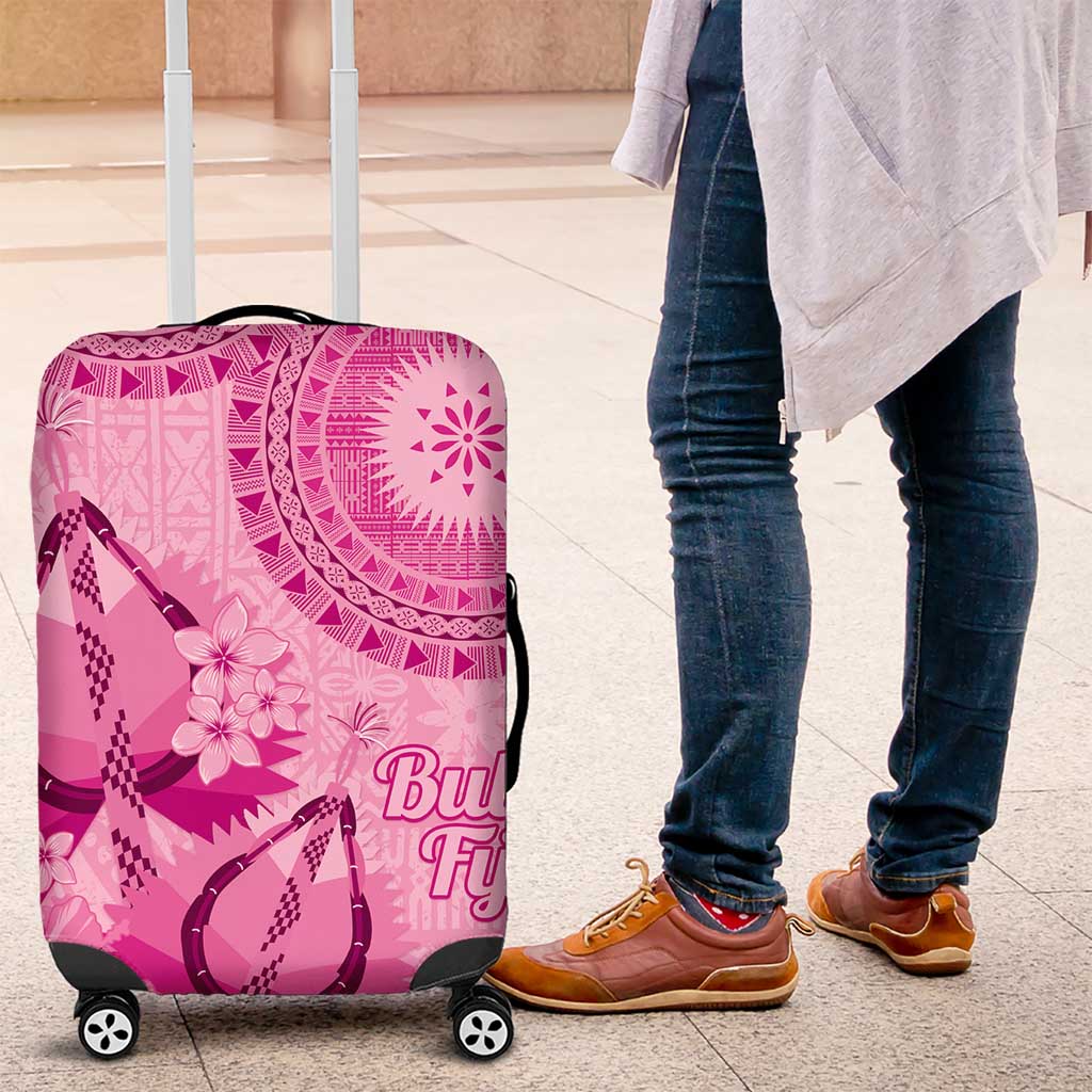 Pink Bula Fiji Luggage Cover Fijian Dance Fan Tapa Cloth Pattern
